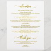 4日間のベビーシャワー行程 ゴールドタイムライン (裏面)