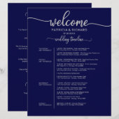 4日間の結婚式の進行スケジュール ネイビーブルー シルバー (正面/裏面)
