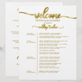 4日間の結婚式ウィークエンドのスケジュール　おしゃれなタイムライン (正面/裏面)