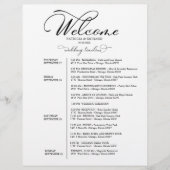 4日間の結婚式ウィークエンドの旅程 エレガントなスクリプト (正面)