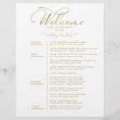 4日間の結婚式ウィークエンドの旅程 エレガントな筆記体 (正面)