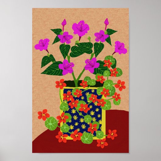 4時とNasturtiumポスター ポスター (正面)