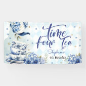 4時間お茶、4番目の誕生日子供へ 横断幕 (横)