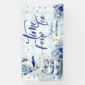 4時間お茶、4番目の誕生日子供へ 横断幕 (縦)