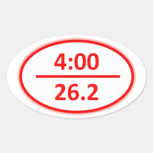 4時間未満のマラソンステッカー 楕円形シール (正面)