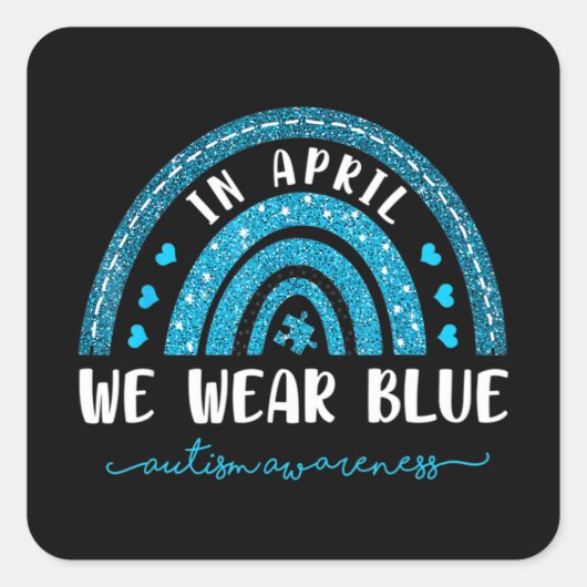 4月にレインボーWe衣服ブルーオティスアウェアネスT-S スクエアシール (正面)