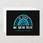 4月にレインボーWe衣服ブルーオティスアウェアネスT-S ポストカード (正面/裏面)