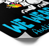 4月に我々衣服ブルーTレックス恐竜自閉症アワーン ポスター (角)