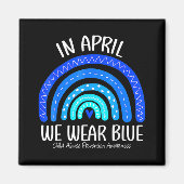 4月に我々衣服青児童虐待防止アウェア マグネット (正面)