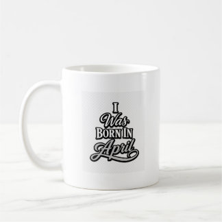 4月に生まれた レトロタイポグラフィTシャツ コーヒーマグカップ