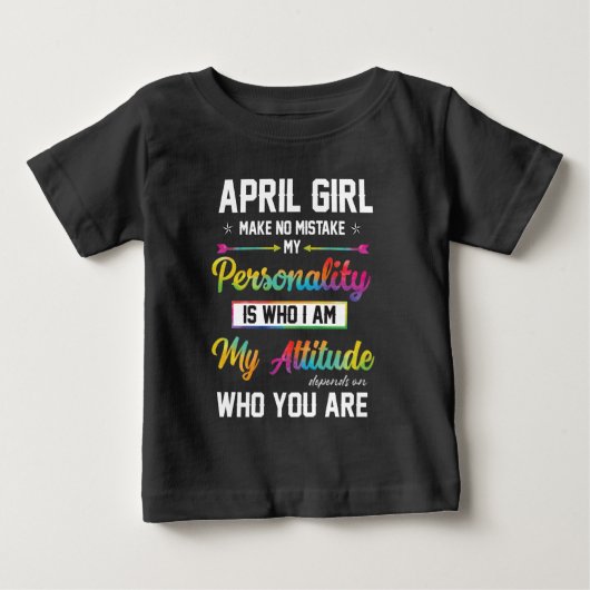 4月に生まれはT-Shirについて何と言うか ベビーTシャツ (正面)