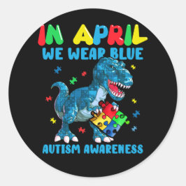 4月に私たち衣服ブルーオティスアウェアネス月ディノス ラウンドシール