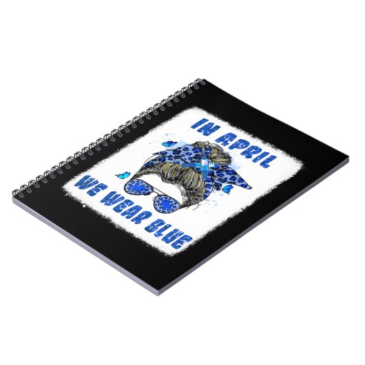 4月に私たち衣服ブルーメッシーバンナース自閉症アウェア ノートブック (左側)