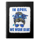 4月に私たち衣服ブルーメッシーバンナース自閉症アウェア ノートブック (正面)