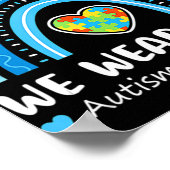 4月に私たち衣服ブルーレインボー自閉症意識Puz ポスター (角)