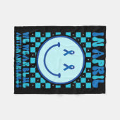 4月に私たち衣服ブルーレトログルーヴィー自閉症アワレ フリースブランケット (正面(横))