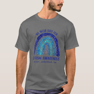 4月に私たち衣服ブルー自閉症意識レインボープズ Tシャツ