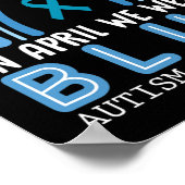 4月に私たち衣服ブルー自閉症意識レインボー ポスター (角)