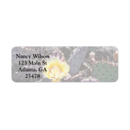 4月のサボテンの黄色い花 ラベル