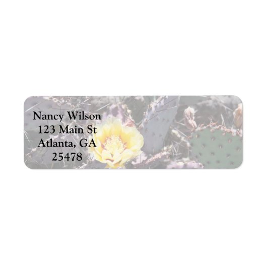 4月のサボテンの黄色い花 ラベル (正面)