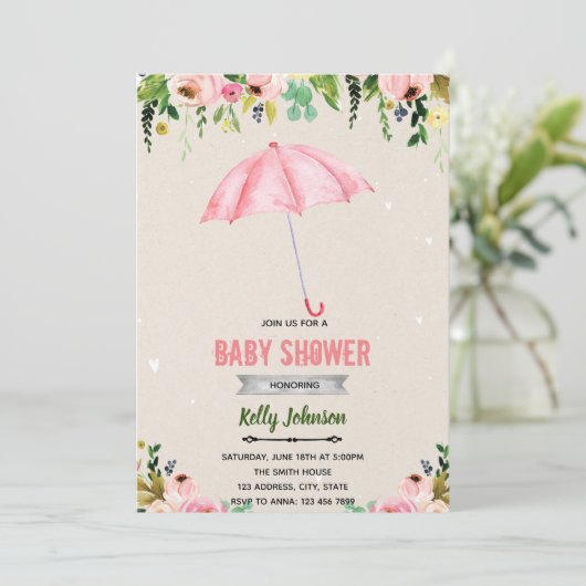 4月のシャワー5月の花をテーマにした招待状 招待状 (スタンド正面)