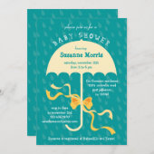 「4月のシャワー」傘のベビーシャワー招待状 招待状 (正面/裏面)