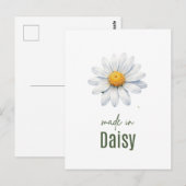 4月のデイジーの誕生花ウォールアート 水彩 ポストカード (正面/裏面)