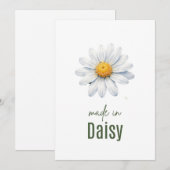 4月のデイジーの誕生花カード 水彩 招待状 (正面/裏面)