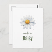 4月のデイジー誕生花ウォールアート水彩 ポストカード (正面/裏面)