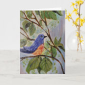 4月のブルーバード カード (黄色い花)