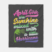 4月の女子が太陽の光とハリケーンをミックス フリースブランケット (正面)