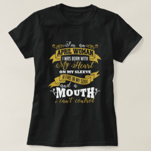4月の女性の誕生日のTシャツ Tシャツ