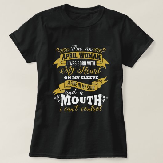 4月の女性の誕生日のTシャツ Tシャツ (デザイン正面)
