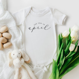 4月の妊娠の発表であなたに会う ベビーボディスーツ