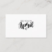 4月の妊娠の発表であなたに会う 名刺 (正面)