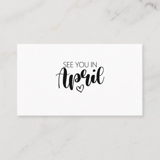 4月の妊娠の発表であなたに会う 名刺 (正面)