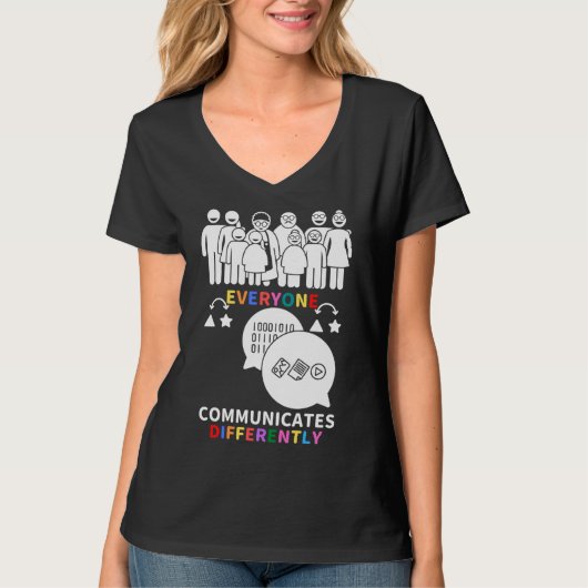 4月の我々は衣服赤の代わりに自閉症の人々Acce Tシャツ (正面)