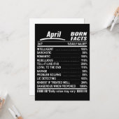 4月の生まれ事実誕生日tシャツ カード (正面/裏面インサイチュ)