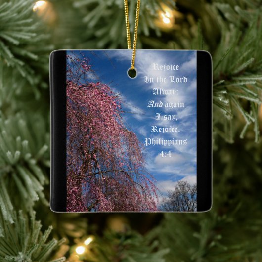 4月の空とピリピ4:4 セラミックオーナメント (ツリー)