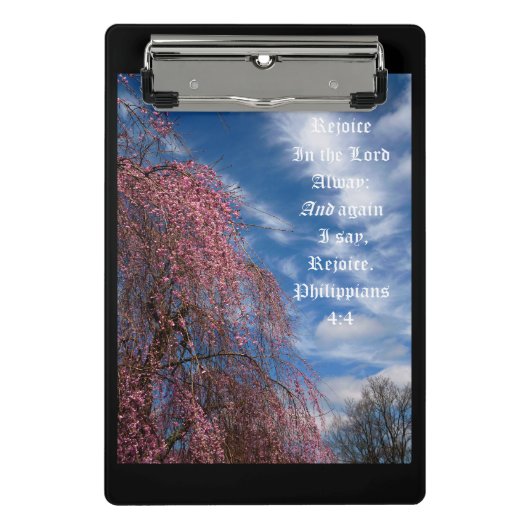 4月の空とピリピ4:4 ミニクリップボード (正面)