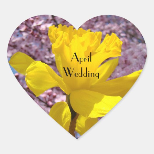 4月の結婚式 水仙 封筒 封緘シール ハートシール (正面)