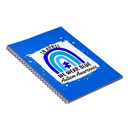 4月の自閉症意識We衣服ブルー ノートブック (右側)