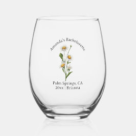 4月の花嫁の誕生月花 ダイジー ステムなしワイングラス