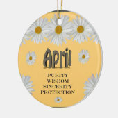 4月の誕生月の花はデイジーです- セラミックオーナメント (左)