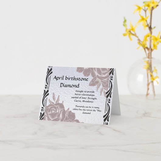 4月の誕生石ダイヤモンドカードパーリー カード (黄色い花)