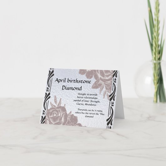 4月の誕生石ダイヤモンドカードパーリー カード (正面)