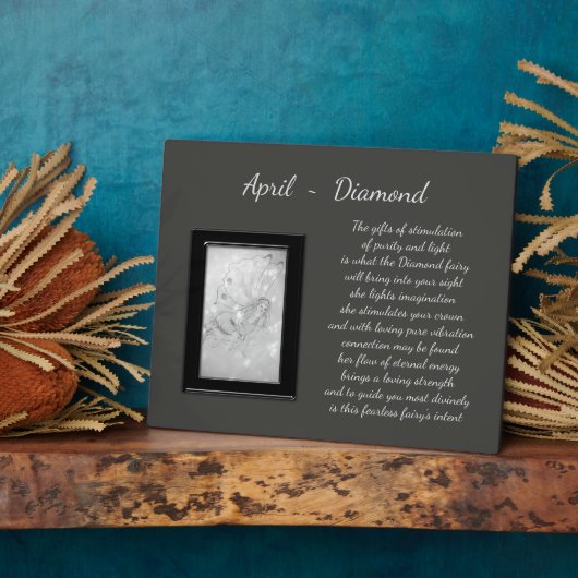 4月の誕生石ダイヤモンド フォトプラーク (側面)