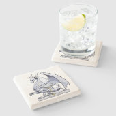 4月の誕生石龍：ダイヤモンド ストーンコースター (横)