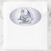 4月の誕生石龍：ダイヤモンド 楕円形シール (バッグ)