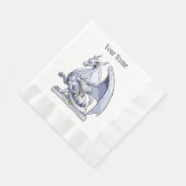 4月の誕生石龍：ダイヤモンド 縁ありランチョンナプキン (角)